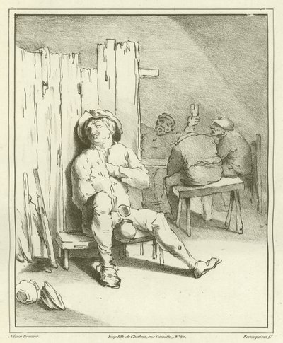 A Sleeping Drunkard by Adriaen Brouwer
